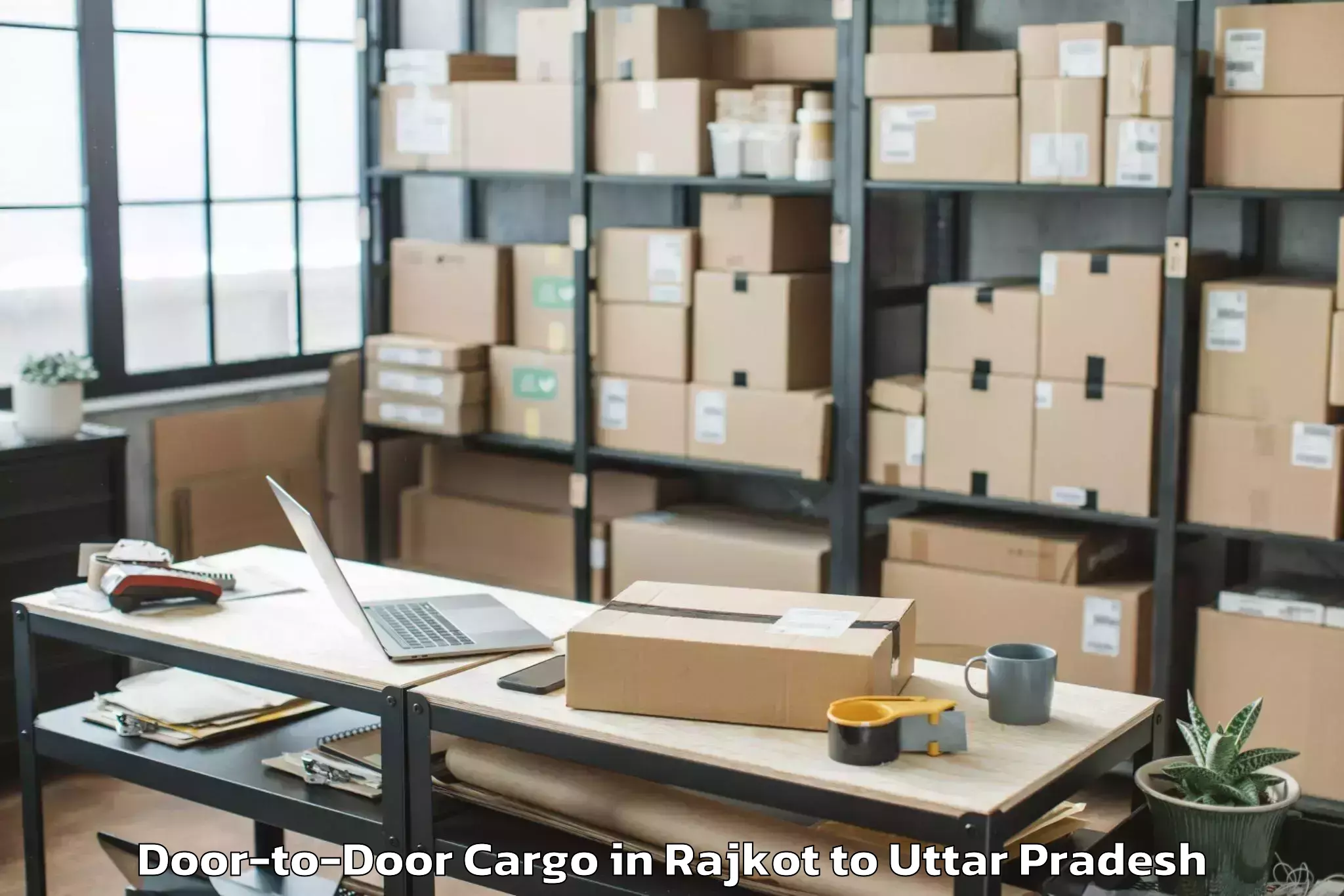 Professional Rajkot to Dharmapur Door To Door Cargo